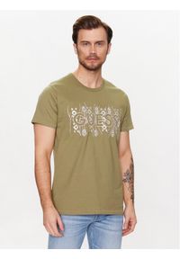 Guess T-Shirt M3GI15 K8FQ4 Zielony Regular Fit. Kolor: zielony. Materiał: bawełna