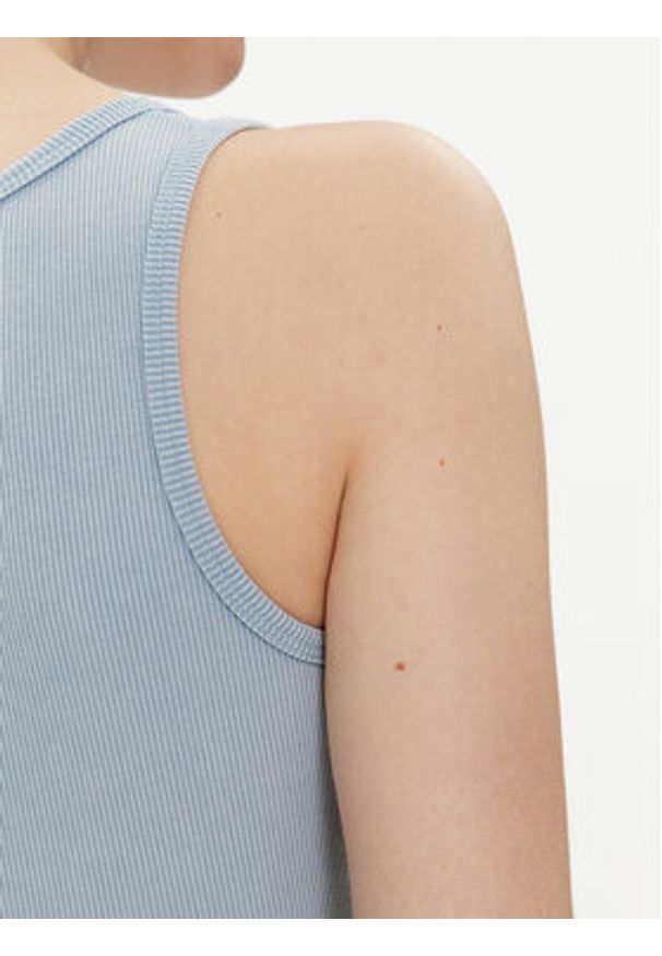 Calvin Klein Jeans Top J20J223109 Błękitny Slim Fit. Kolor: niebieski. Materiał: bawełna