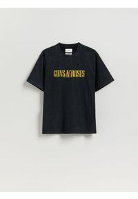 Reserved - T-shirt Guns N' Roses - czarny. Kolor: czarny. Materiał: bawełna, dzianina
