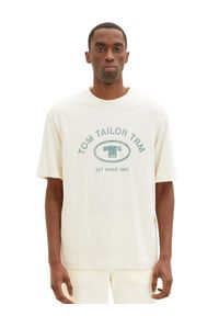 Tom Tailor T-Shirt 1035618 Beżowy Regular Fit. Kolor: beżowy. Materiał: bawełna