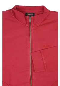 Wygodna Bluza na Zamek - Pioneer - Czerwona. Okazja: na co dzień. Kolor: czerwony. Materiał: bawełna, poliester. Styl: casual, sportowy #3