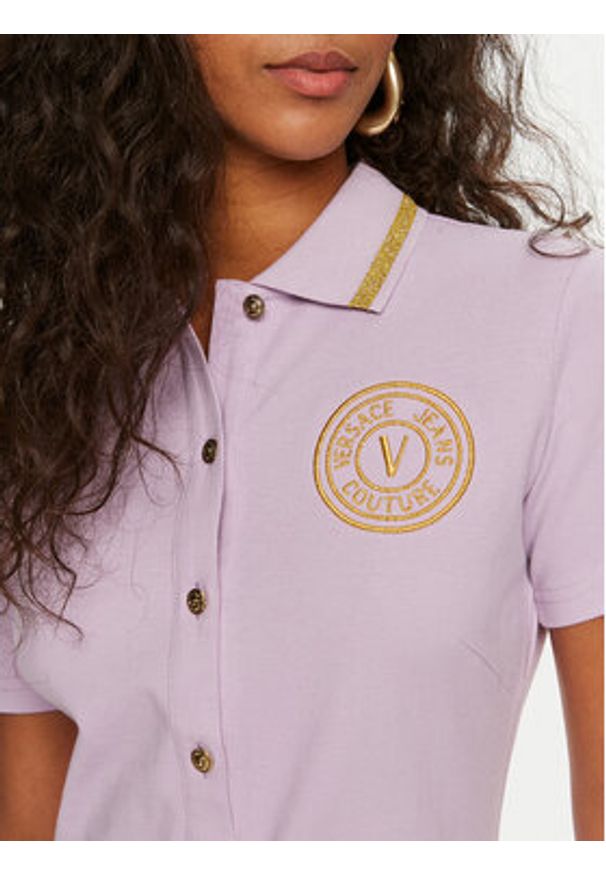Versace Jeans Couture Sukienka codzienna 76HAOT03 Fioletowy Regular Fit. Okazja: na co dzień. Kolor: fioletowy. Materiał: bawełna. Typ sukienki: proste. Styl: casual