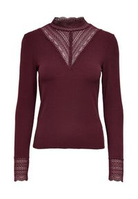 only - ONLY Bluzka Tilde 15207788 Bordowy Stretch Fit. Kolor: czerwony. Materiał: wiskoza #3