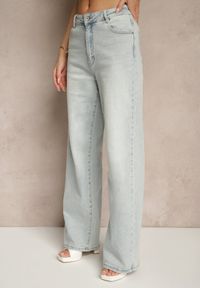 Renee - Jasnoniebieskie Jeansy High Waist z Szeroką Nogawką Jenaliria. Okazja: na co dzień. Stan: podwyższony. Kolor: niebieski. Styl: casual, elegancki #3