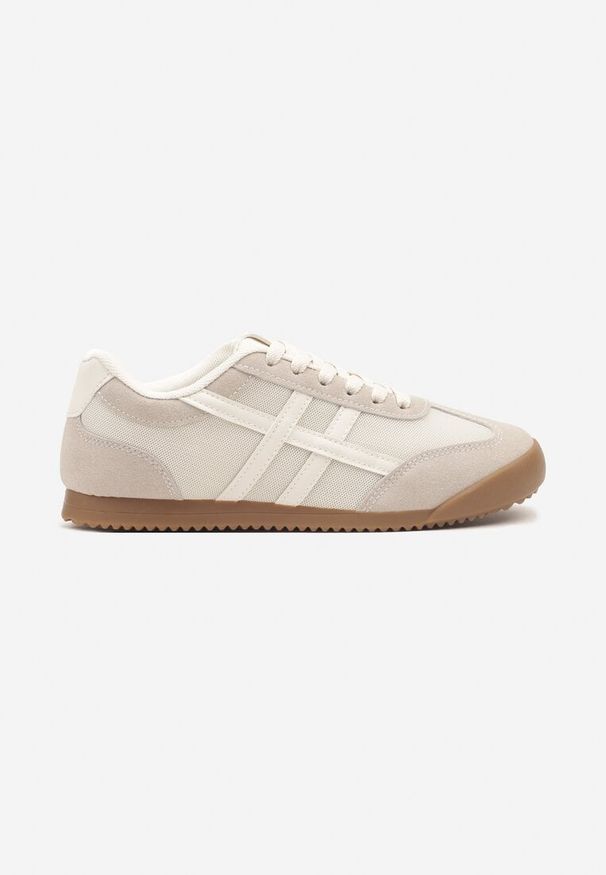 Born2be - Beżowe Sneakersy w Stylu Kultowych Tenisówek Ilissena. Okazja: na co dzień. Kolor: beżowy. Szerokość cholewki: normalna. Obcas: na płaskiej podeszwie