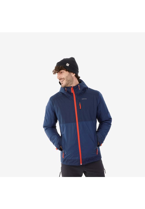 quechua - Kurtka turystyczna męska zimowa Quechua NH500 -10°C wodoodporna. Kolor: niebieski. Sezon: zima. Sport: turystyka piesza