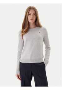 TOMMY HILFIGER - Tommy Hilfiger Sweter WW0WW47470 Szary Regular Fit. Kolor: szary. Materiał: wełna