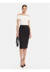 Elisabetta Franchi Spódnica ołówkowa GO-137-56E2-V320 Czarny Regular Fit. Kolor: czarny. Materiał: syntetyk