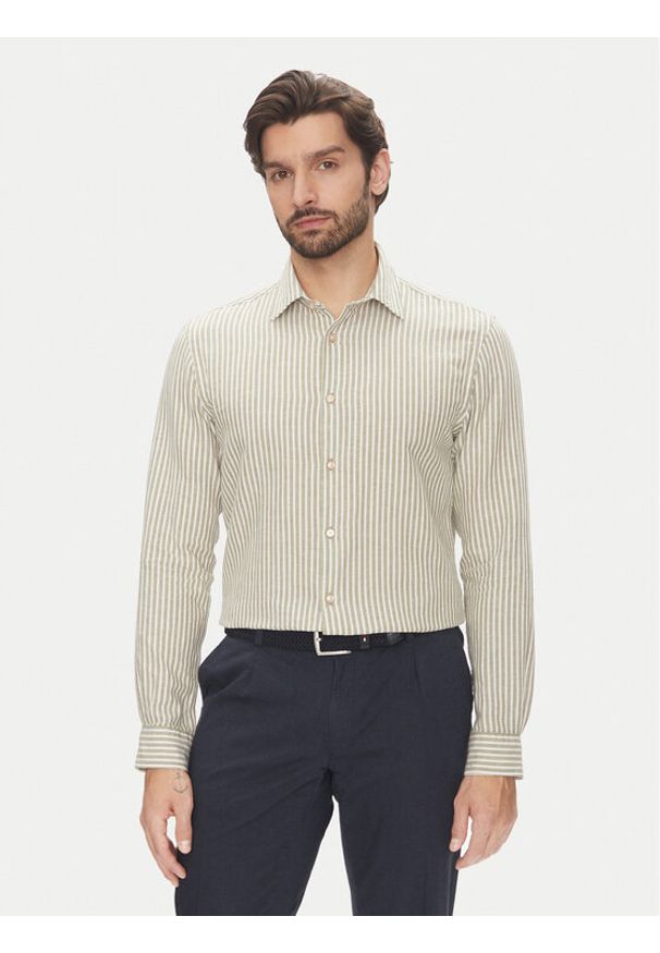Pierre Cardin Koszula C6 41017.0482 Beżowy Modern Fit. Kolor: beżowy. Materiał: bawełna