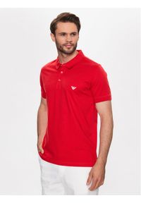 Emporio Armani Underwear Polo 211804 3R461 00173 Czerwony Regular Fit. Typ kołnierza: polo. Kolor: czerwony. Materiał: bawełna #1