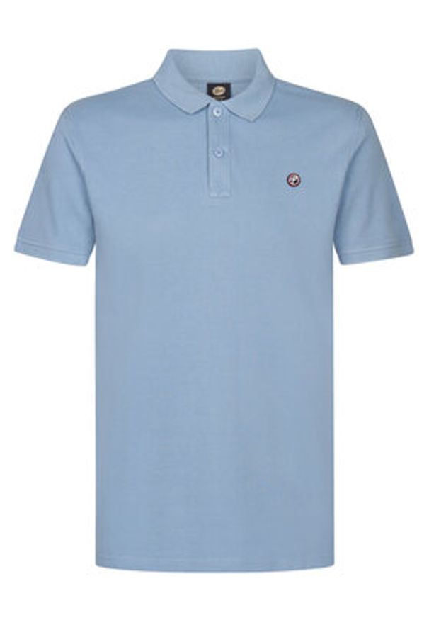 Petrol Industries Polo M-ROS-POL002 Błękitny Regular Fit. Typ kołnierza: polo. Kolor: niebieski. Materiał: bawełna