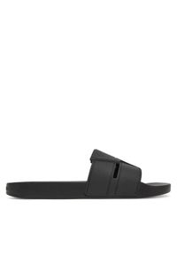 Calvin Klein Klapki Pool Slide Double T HM0HM01752 Czarny. Kolor: czarny