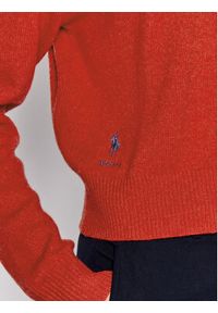 Polo Ralph Lauren Sweter 211872736001 Czerwony Regular Fit. Typ kołnierza: polo. Kolor: czerwony. Materiał: wełna