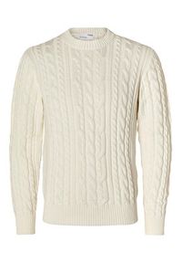 Selected Homme Sweter 16090716 Écru Regular Fit. Materiał: bawełna #4