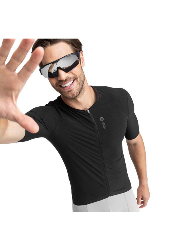 SIROKO - Koszulka rowerowa męska SRX II Vulture ultralekka. Kolor: czarny. Materiał: tkanina. Długość rękawa: krótki rękaw. Długość: krótkie. Sport: kolarstwo