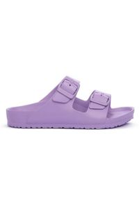 Klapki dla dzieci Birkenstock Arizona. Kolor: fioletowy. Materiał: syntetyk, materiał