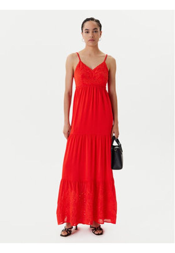 Morgan Sukienka letnia 242-ROUBI Czerwony Loose Fit. Kolor: czerwony. Materiał: syntetyk. Sezon: lato