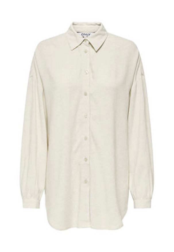 only - ONLY Koszula Siesta 15347208 Beżowy Oversize. Kolor: beżowy. Materiał: wiskoza