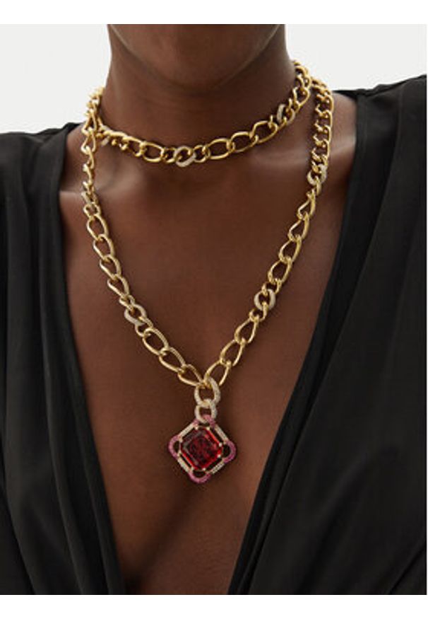 Guess Naszyjnik JUBN04 474JW Złoty. Materiał: metalowe. Kolor: złoty