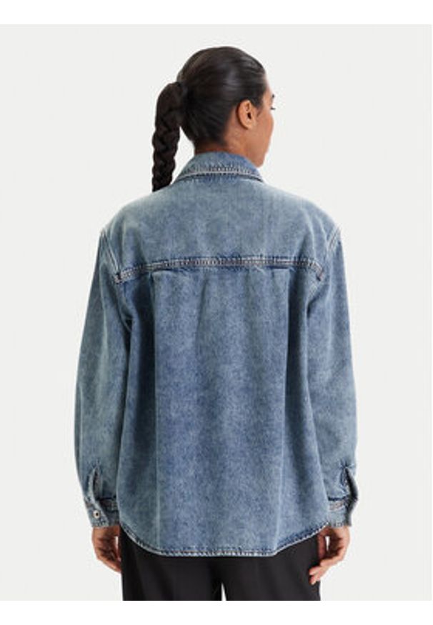 Patrizia Pepe Koszula jeansowa 8C0833/D108-CB05 Niebieski Regular Fit. Kolor: niebieski. Materiał: bawełna