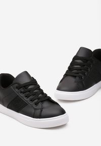 Born2be - Czarne Sneakersy Ozdobione Cyrkoniami Perlara. Nosek buta: okrągły. Zapięcie: sznurówki. Kolor: czarny. Materiał: materiał. Wzór: aplikacja. Obcas: na obcasie. Wysokość obcasa: niski #2