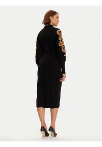 Luisa Spagnoli Sukienka dzianinowa Maioliche 58400 Czarny Loose Fit. Kolor: czarny. Materiał: wełna