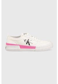 Calvin Klein Jeans tenisówki Skater Vulcanized Laceup Low damskie kolor biały. Nosek buta: okrągły. Kolor: biały. Materiał: guma #1