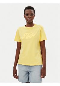 Hugo - HUGO T-Shirt Damacia_4 50539101 Żółty Regular Fit. Kolor: żółty. Materiał: bawełna