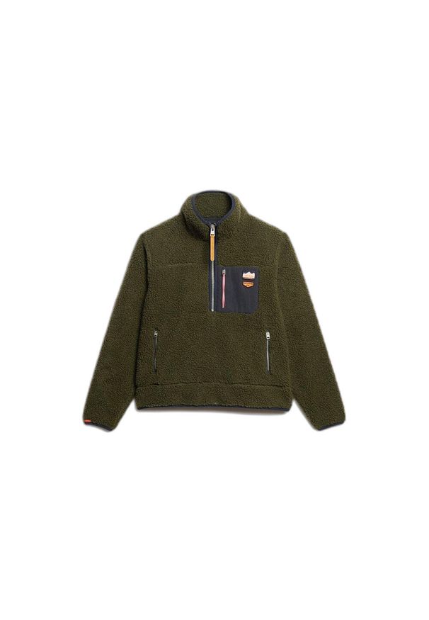Kurtka polarowa 1/2 zip retro vintage damska Superdry. Kolor: zielony. Materiał: polar