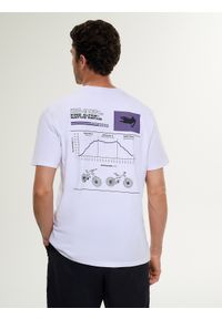 4f - 4F T-shirt relaxed z nadrukiem męski - biały M. Okazja: na co dzień. Kolor: biały. Materiał: materiał, bawełna, dzianina. Wzór: nadruk. Styl: casual #2