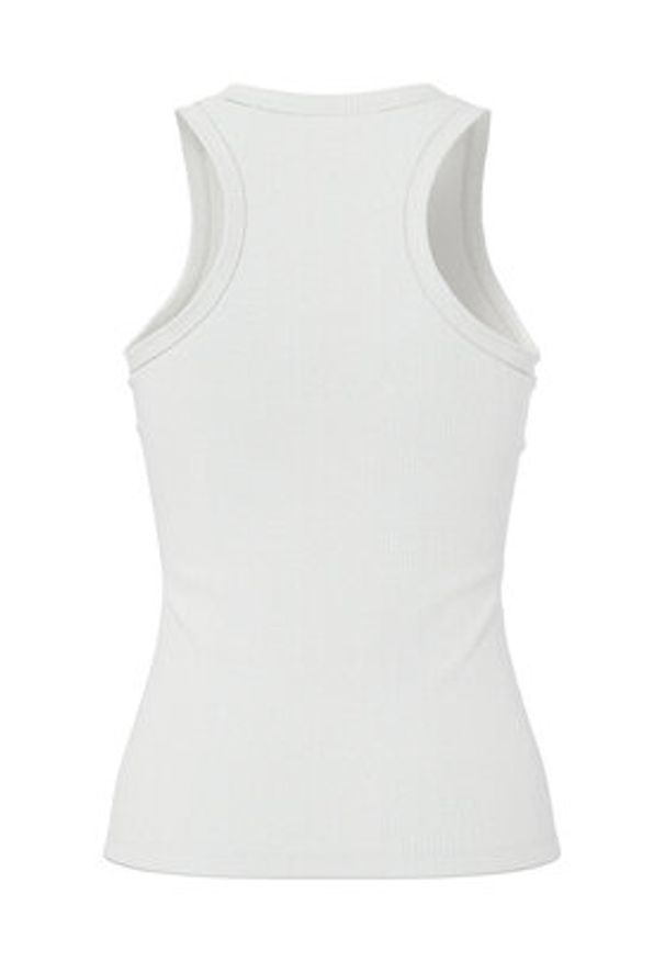 Pieces Top Ruka 17133673 Biały Slim Fit. Kolor: biały. Materiał: bawełna