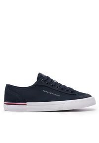 TOMMY HILFIGER - Tommy Hilfiger Tenisówki Corporate Vulc Canvas FM0FM04954 Granatowy. Kolor: niebieski. Materiał: materiał