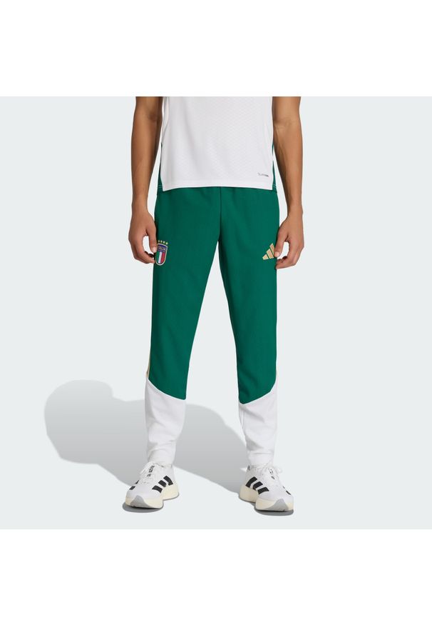 Adidas - Spodnie Italy 26 Tiro Presentation. Kolor: zielony. Sport: piłka nożna