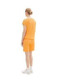Tom Tailor Szorty materiałowe 1035499 Pomarańczowy Regular Fit. Kolor: pomarańczowy. Materiał: bawełna