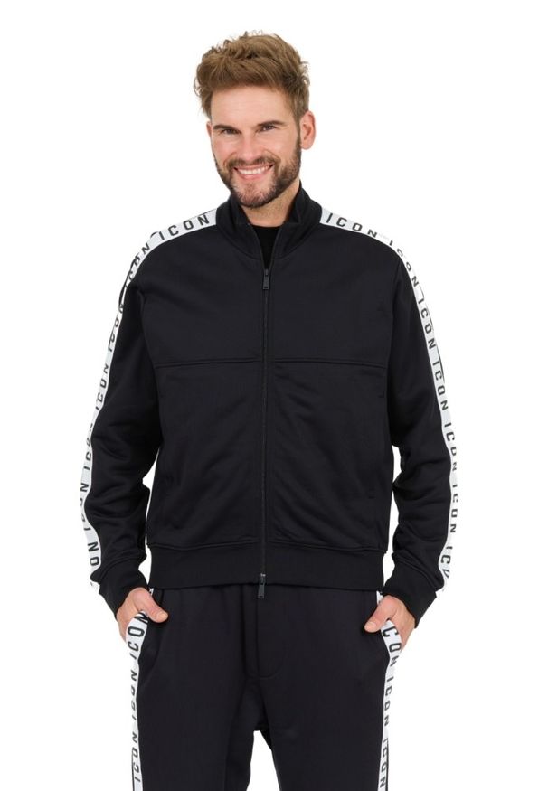 DSQUARED2 Czarna męska bluza Dean Sport Fit, Rozmiar XL. Kolor: czarny. Styl: sportowy