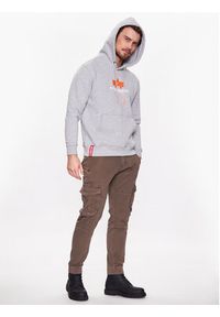 Alpha Industries Bluza Basic Hoody Rubber 178312RB Szary Regular Fit. Kolor: szary. Materiał: bawełna