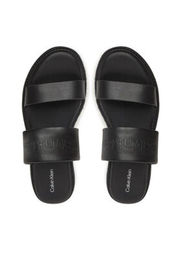 Calvin Klein Espadryle Flatform Wedge Slide - He HW0HW02374 Czarny. Kolor: czarny. Materiał: skóra