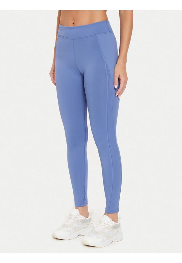 Reebok Legginsy Lux Contour Tight 100076337 Niebieski Slim Fit. Kolor: niebieski. Materiał: syntetyk