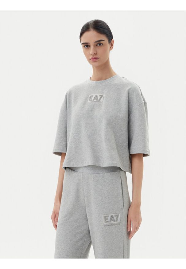 EA7 Emporio Armani T-Shirt 7W000177 AF12473 O8002 Szary Loose Fit. Kolor: szary. Materiał: bawełna