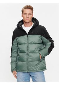 Champion Kurtka przejściowa Hooded Jacket 219190 Zielony Regular Fit. Kolor: zielony. Materiał: syntetyk