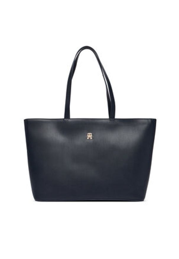 TOMMY HILFIGER - Tommy Hilfiger Torebka Im Latam Corp Tote AW0AW17322 Granatowy. Kolor: niebieski. Materiał: skórzane