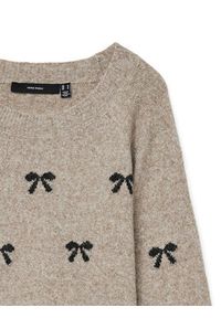 Vero Moda Sweter Doffy 10330790 Beżowy Regular Fit. Kolor: beżowy. Materiał: syntetyk