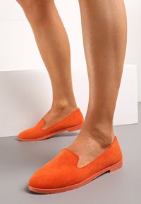 Born2be - Pomarańczowe Balerinki Thetea. Wysokość cholewki: przed kostkę. Nosek buta: okrągły. Zapięcie: bez zapięcia. Kolor: pomarańczowy. Szerokość cholewki: normalna. Wzór: gładki. Obcas: na obcasie. Wysokość obcasa: niski #1