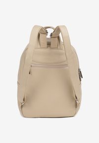 Born2be - Beżowy Mały Plecak z Ozdobnym Suwakiem i Rączką Dralzeri. Kolor: beżowy. Styl: biznesowy, elegancki #3