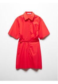 mango - Mango Sukienka koszulowa Cirilia 67087124 Czerwony Regular Fit. Kolor: czerwony. Materiał: bawełna, lyocell. Typ sukienki: koszulowe #4