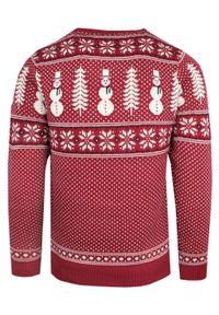 Brave Soul - Sweter Świąteczny w Norweski Wzór - Czerwony. Kolor: czerwony. Materiał: akryl. Styl: wizytowy