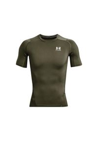 Koszulka treningowa męska Under Armour Ua Hg Armour Comp Ss. Kolor: zielony, wielokolorowy. Materiał: poliester. Długość rękawa: krótki rękaw. Długość: krótkie. Sport: bieganie