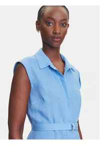 Marella Sukienka koszulowa Rodesia 2515221262 Błękitny Regular Fit. Kolor: niebieski. Materiał: len. Typ sukienki: koszulowe #4