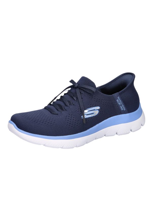 skechers - Buty sportowe Sneakersy damskie, Slip-Ins: Summits - New Daily. Kolor: niebieski. Model: Skechers Sport. Sport: turystyka piesza