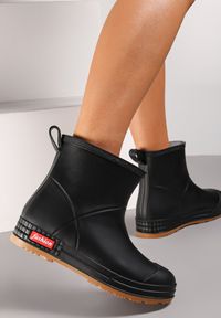 Born2be - Czarne Kalosze Melenope. Okazja: na co dzień. Wysokość cholewki: za kostkę. Nosek buta: okrągły. Kolor: czarny. Materiał: guma. Szerokość cholewki: szeroka. Wzór: gładki, jednolity, napisy, kolorowy. Styl: casual #1